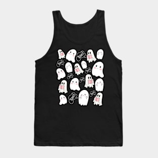 Cute Ghost Pattern for Reading Lover Tank Top